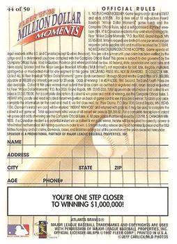 1997-98 Fleer Million Dollar Moments #44 Greg Maddux Back