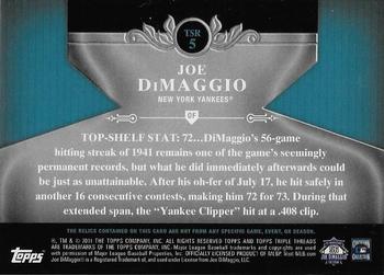 2011 Topps Tier One - Top Shelf Relics #TSR5 Joe DiMaggio Back