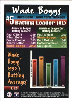 1995 Topps - League Leaders #LL3 Wade Boggs Back