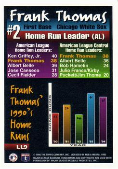 1995 Topps - League Leaders #LL9 Frank Thomas Back