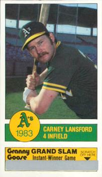 1983 Granny Goose Oakland Athletics #NNO Carney Lansford Front