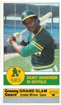 1983 Granny Goose Oakland Athletics #NNO Rickey Henderson Front