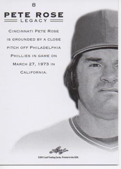 2011 Leaf Pete Rose Legacy #8 Pete Rose Back