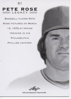2011 Leaf Pete Rose Legacy #31 Pete Rose Back