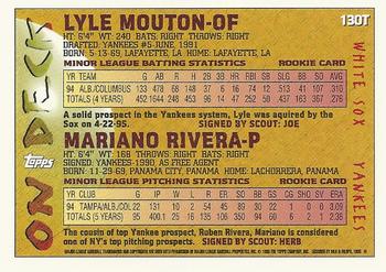 1995 Topps Traded & Rookies #130T Lyle Mouton / Mariano Rivera Back