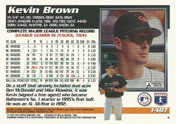 1995 Topps Traded & Rookies #148T Kevin Brown Back