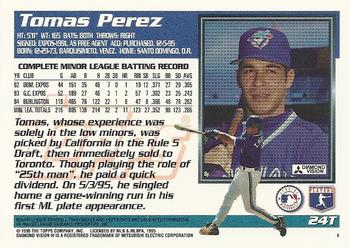 1995 Topps Traded & Rookies #24T Tomas Perez Back