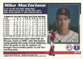 1995 Topps Traded & Rookies #37T Mike MacFarlane Back