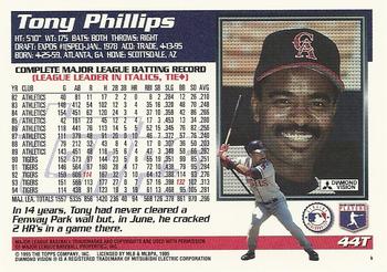 1995 Topps Traded & Rookies #44T Tony Phillips Back