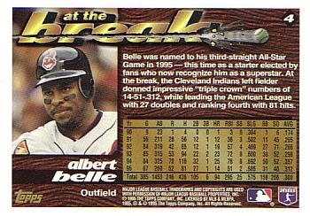 1995 Topps Traded & Rookies #4 Albert Belle Back