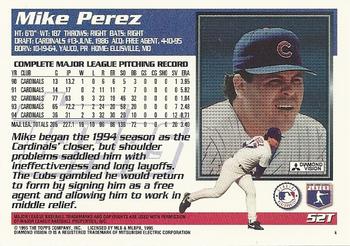 1995 Topps Traded & Rookies #52T Mike Perez Back