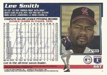 1995 Topps Traded & Rookies #66T Lee Smith Back