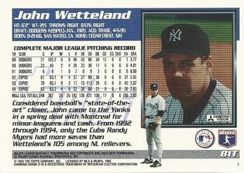 1995 Topps Traded & Rookies #81T John Wetteland Back