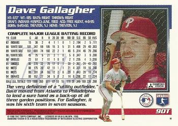 1995 Topps Traded & Rookies #90T Dave Gallagher Back