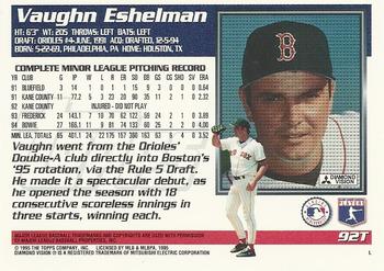 1995 Topps Traded & Rookies #92T Vaughn Eshelman Back