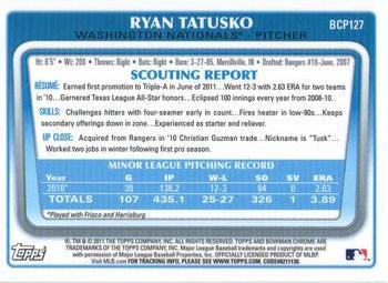 2011 Bowman Chrome - Prospects #BCP127 Ryan Tatusko Back