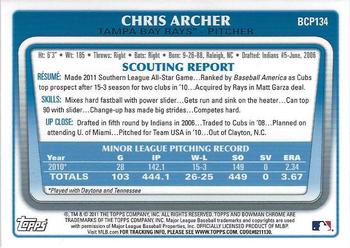 2011 Bowman Chrome - Prospects #BCP134 Chris Archer Back