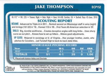 2011 Bowman Chrome - Prospects #BCP152 Jake Thompson Back