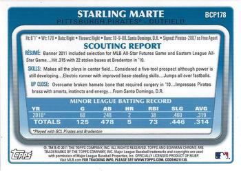 2011 Bowman Chrome - Prospects #BCP178 Starling Marte Back