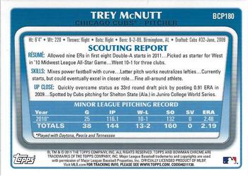 2011 Bowman Chrome - Prospects #BCP180 Trey McNutt Back