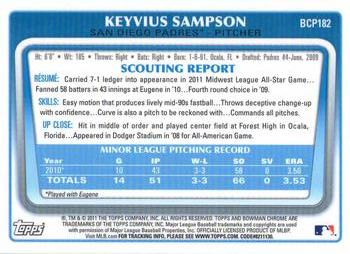 2011 Bowman Chrome - Prospects #BCP182 Keyvius Sampson Back