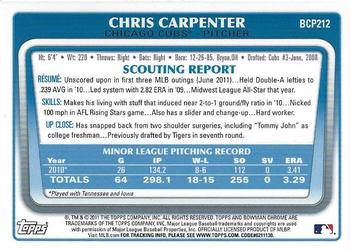 2011 Bowman Chrome - Prospects #BCP212 Chris Carpenter Back