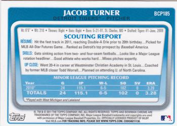 2011 Bowman Chrome - Prospects #BCP185 Jacob Turner Back