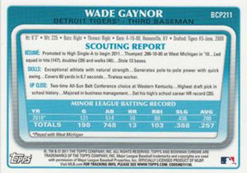 2011 Bowman Chrome - Prospects #BCP211 Wade Gaynor Back