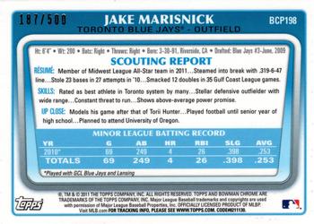 2011 Bowman Chrome - Prospects Refractors #BCP198 Jake Marisnick Back