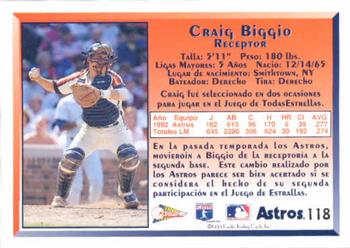 1993 Pacific Spanish #118 Craig Biggio Back