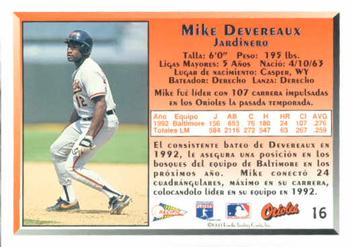 1993 Pacific Spanish #16 Mike Devereaux Back