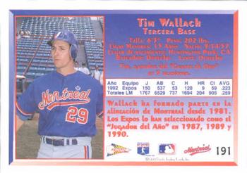 1993 Pacific Spanish #191 Tim Wallach Back