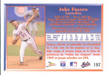 1993 Pacific Spanish #197 John Franco Back