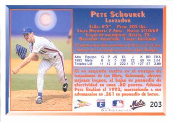 1993 Pacific Spanish #203 Pete Schourek Back