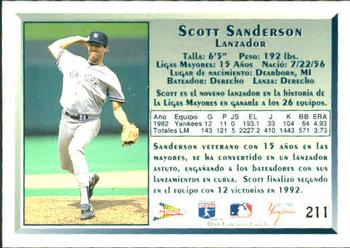 1993 Pacific Spanish #211 Scott Sanderson Back