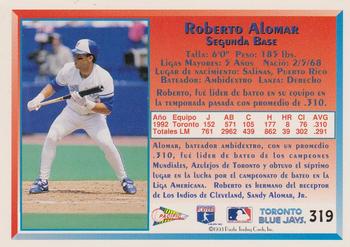 1993 Pacific Spanish #319 Roberto Alomar Back