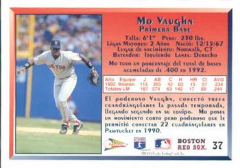 1993 Pacific Spanish #37 Mo Vaughn Back