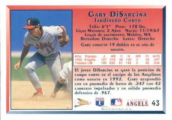 1993 Pacific Spanish #43 Gary DiSarcina Back