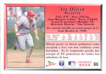 1993 Pacific Spanish #86 Joe Oliver Back