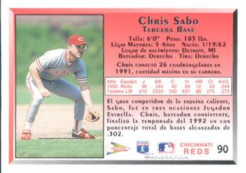 1993 Pacific Spanish #90 Chris Sabo Back
