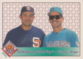 1993 Pacific Spanish - Beisbol Amigos #23 Guillermo Velasquez / Benito Santiago Front