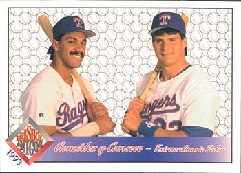 1993 Pacific Spanish - Beisbol Amigos #15 Juan Gonzalez / Jose Canseco Front