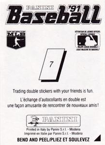 1991 Panini Stickers (Canada) #7 Glenn Davis Back