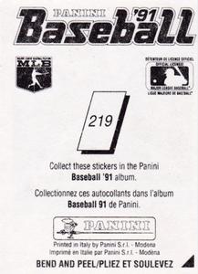 1991 Panini Stickers (Canada) #219 Felix Fermin Back