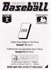 1991 Panini Stickers (Canada) #269 Ellis Burks Back