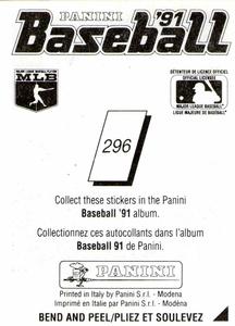 1991 Panini Stickers (Canada) #296 Jack Morris Back
