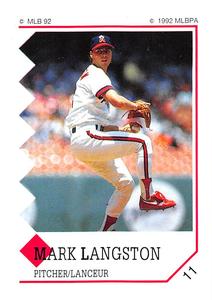 1992 Panini Stickers (Canadian) #11 Mark Langston Front