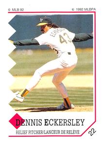 1992 Panini Stickers (Canadian) #22 Dennis Eckersley Front