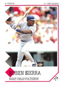 1992 Panini Stickers (Canadian) #79 Ruben Sierra Front