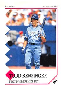 1992 Panini Stickers (Canadian) #94 Todd Benzinger Front
